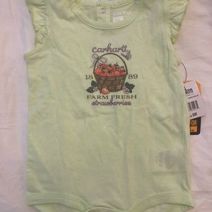 Carhartt NWT 6 month old onesie . Light neon yellow